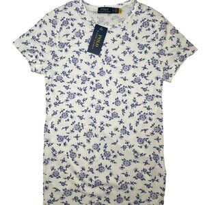 Polo by Ralph Lauren White and Blue Floral Kids Tee sz XL